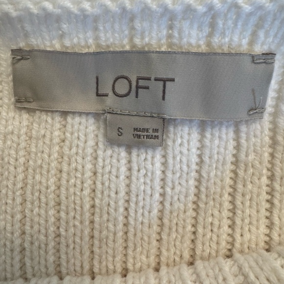 LOFT Ivory Ribbed Knit Top - Picture 3 of 3